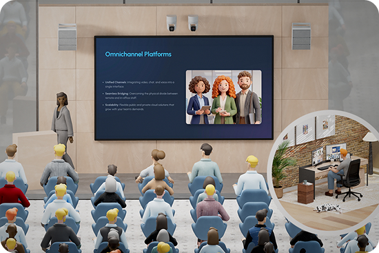 People collaborating in a modern meeting space