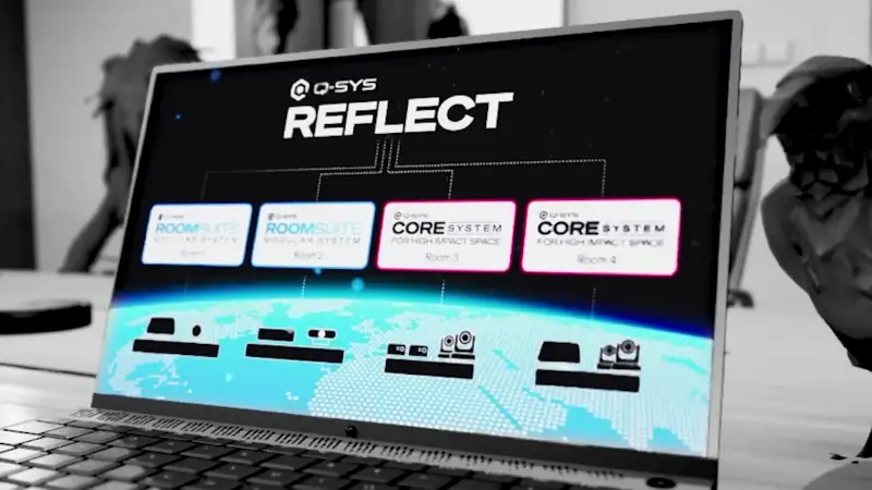 Q-SYS Reflect system-monitoring dashboard